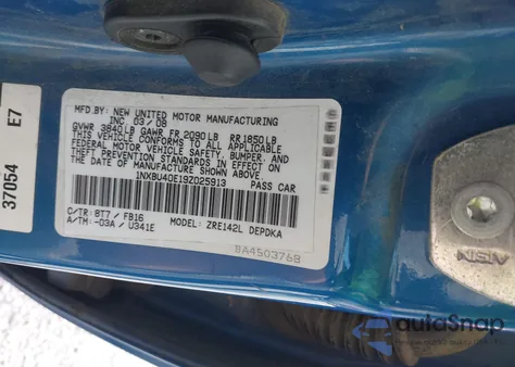 2009 Toyota Corolla Le z USA, uszkodzony, nr VIN 1NXBU40E19Z025913